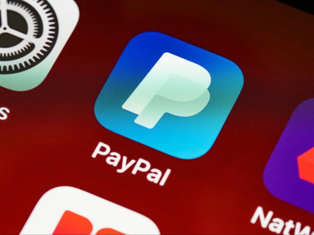 Image showing a PayPal account on a cell phone.