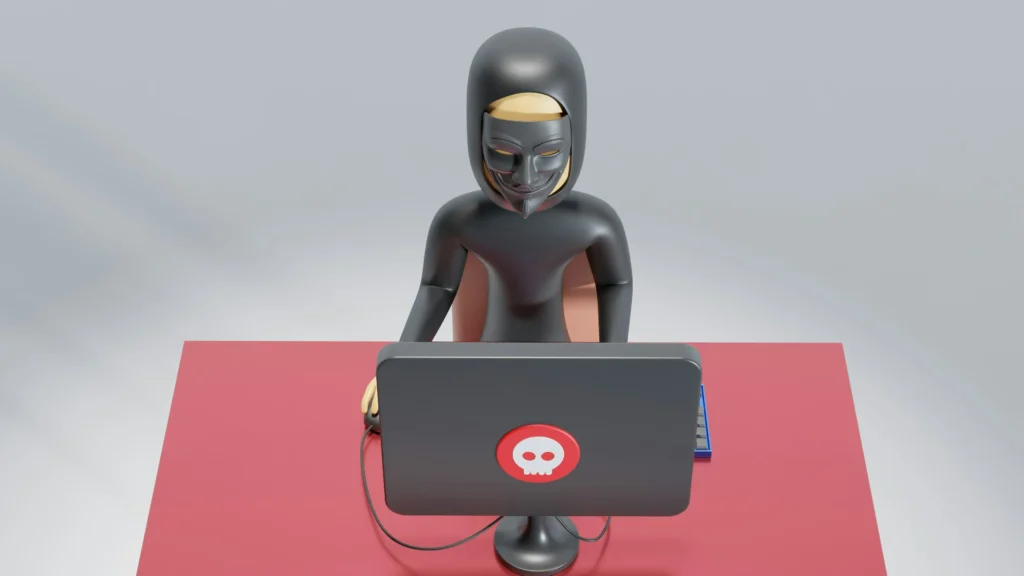 A fraudster attempting to hack a financial network.