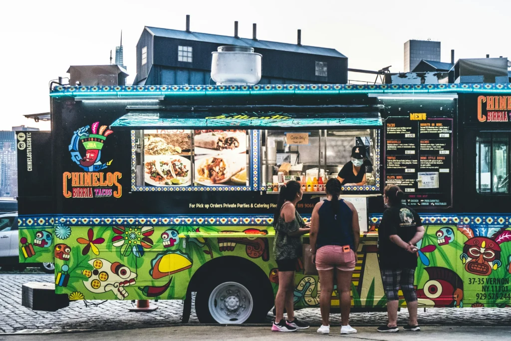 A large food truck with weather proofing incorporated into its POS design.