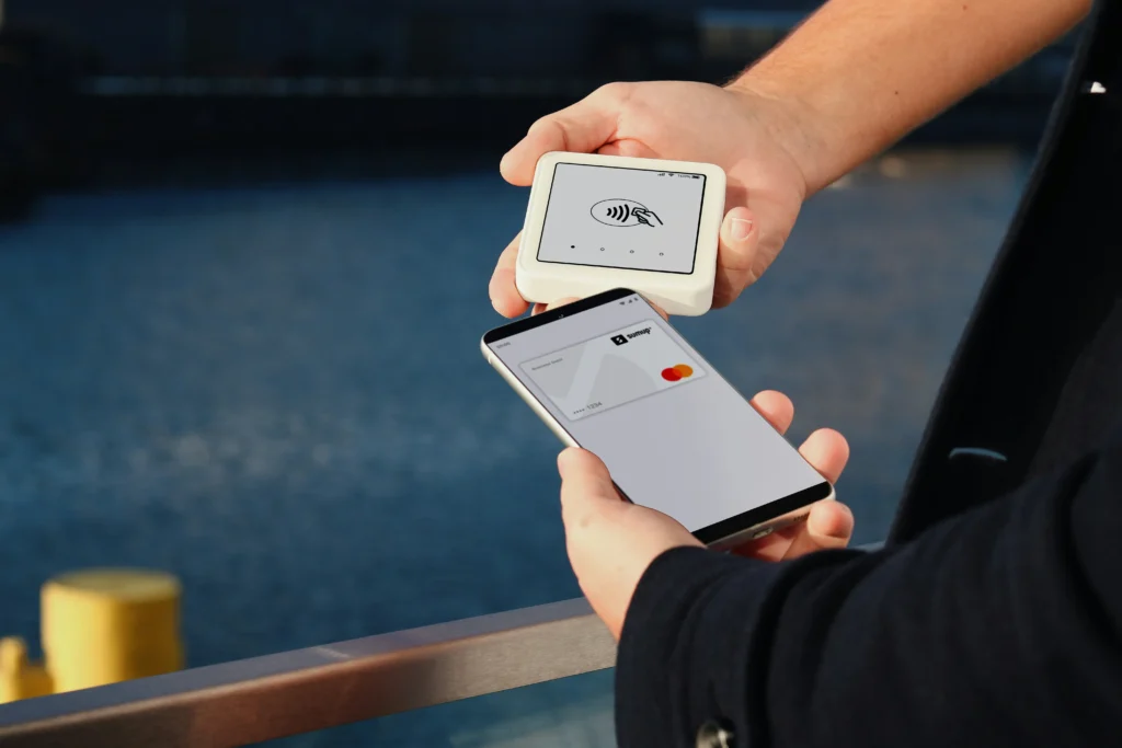 A customer making a payment ultimately routed through a payment gateway.