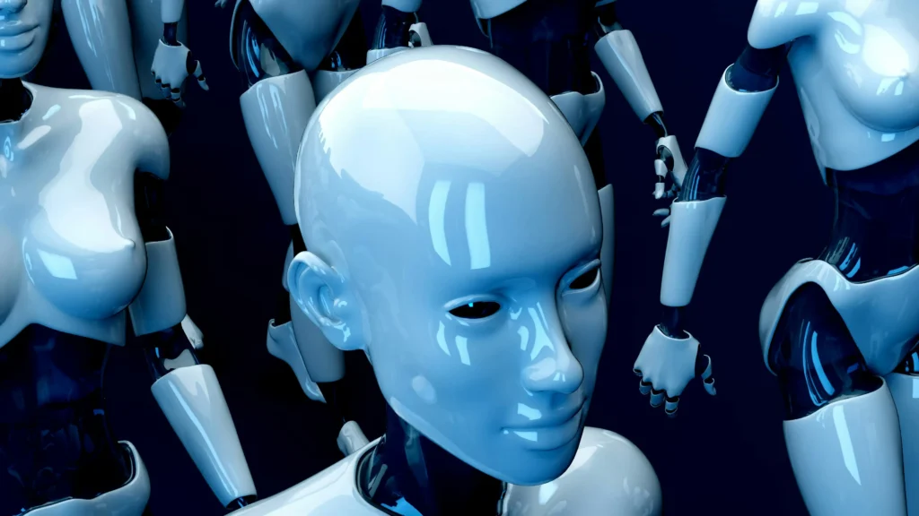 Robots representing artificial intelligence, which has the power to change payment processing.