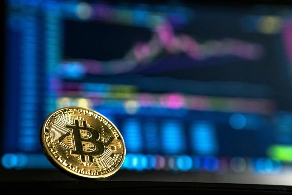 A bitcoin representing emerging payment types in payment processing systems.