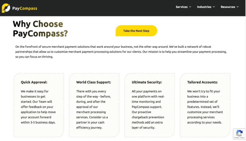 A screenshot of what PayCompass can do for your business.