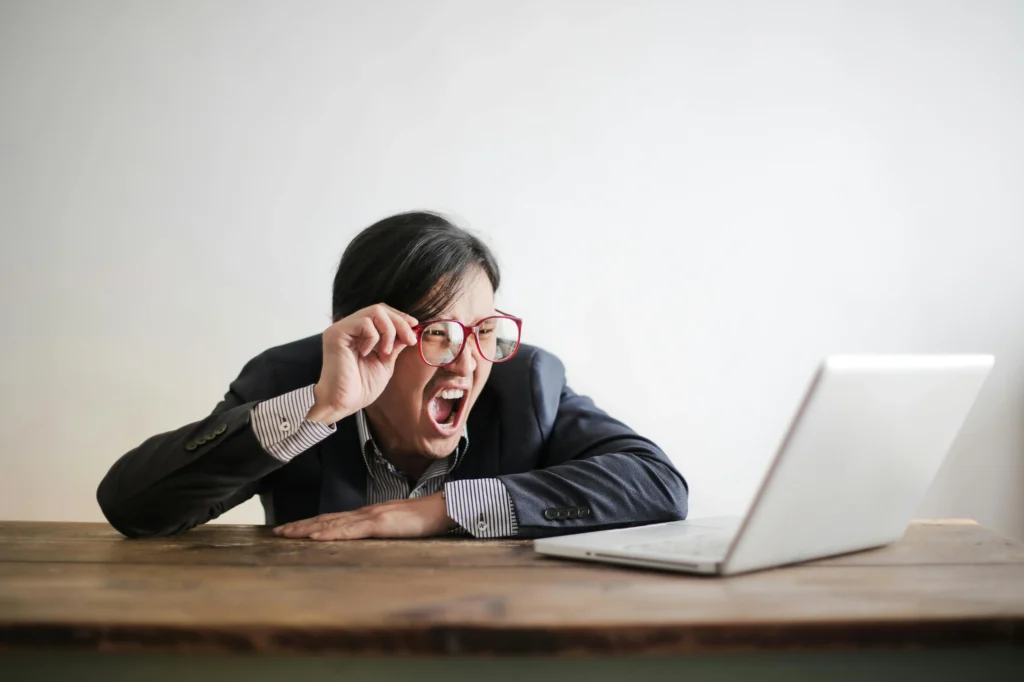 A business owner noticing a mistake in their payment processing system.